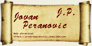 Jovan Peranović vizit kartica